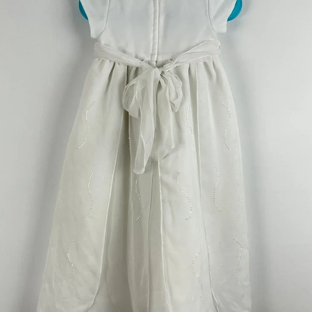 Sarah Louise Baby Formal Dress Size 6 Mths White Fit Flare Polyester Nylon - Picture 6 of 9